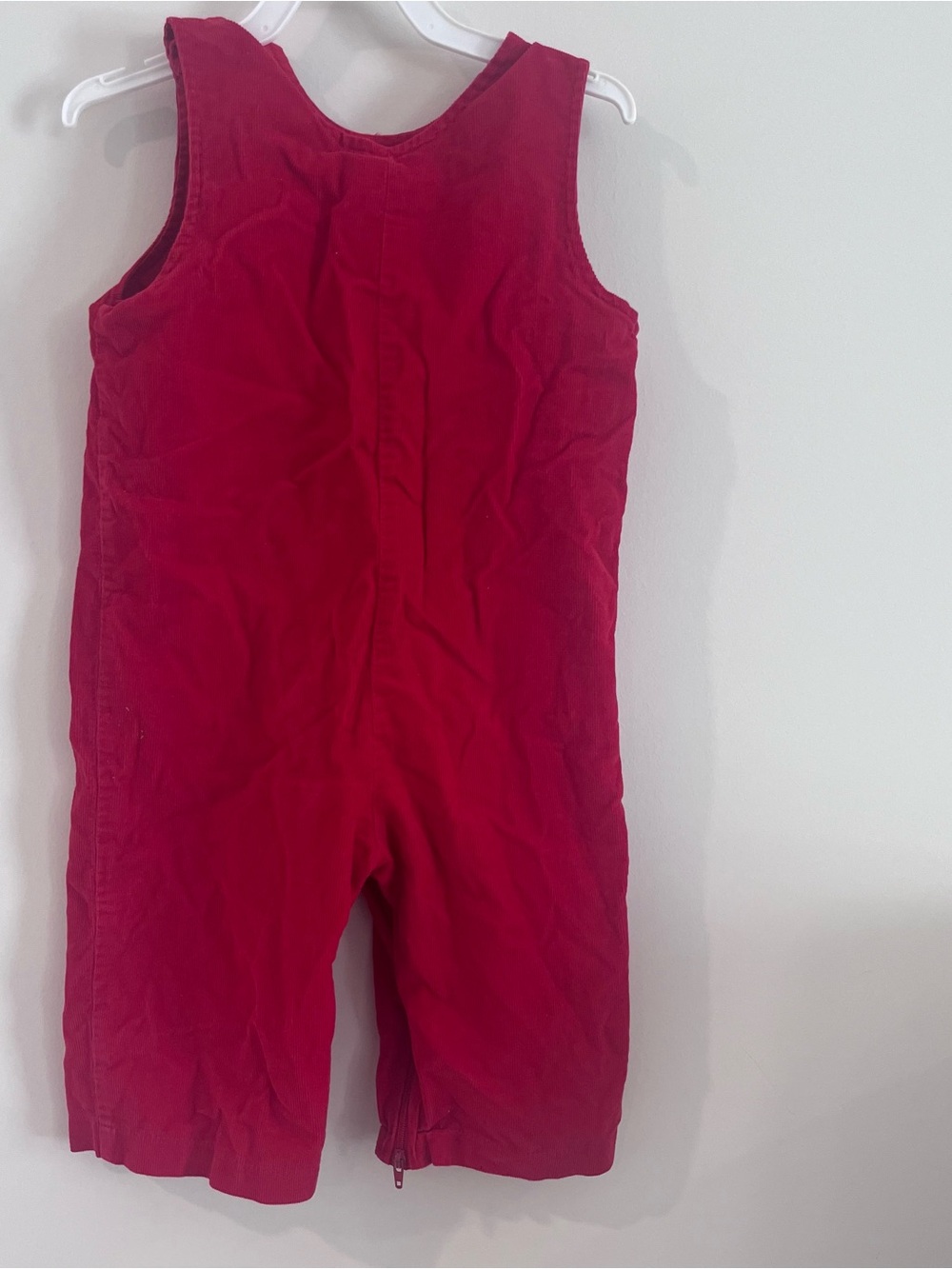 Funtasia Too Toddler Boys Red Corduroy Overalls Appliquéd Truck Made In USA 24m - Picture 5 of 6